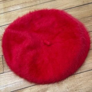 Rabbit Hair Red Beret
